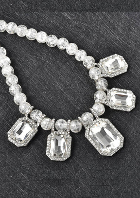 Simulated Gemstone & Austrian Crystal Beaded Necklace