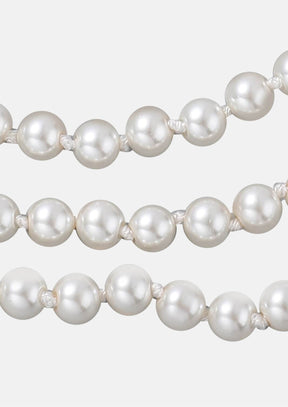 Simulated Pearl & Austrian Crystal Triple Row Necklace