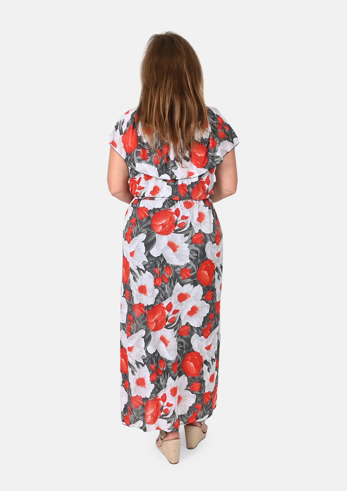 Convertible Floral Dress with Slits & Belt