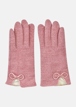 Cashmere Gloves with Bowknot - Touch Screen Compatible