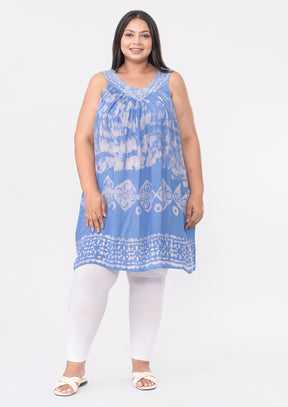 Tie-Dye Batik Print Tunic Dress