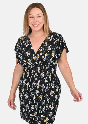 Smocked Waist Floral Tunic Top