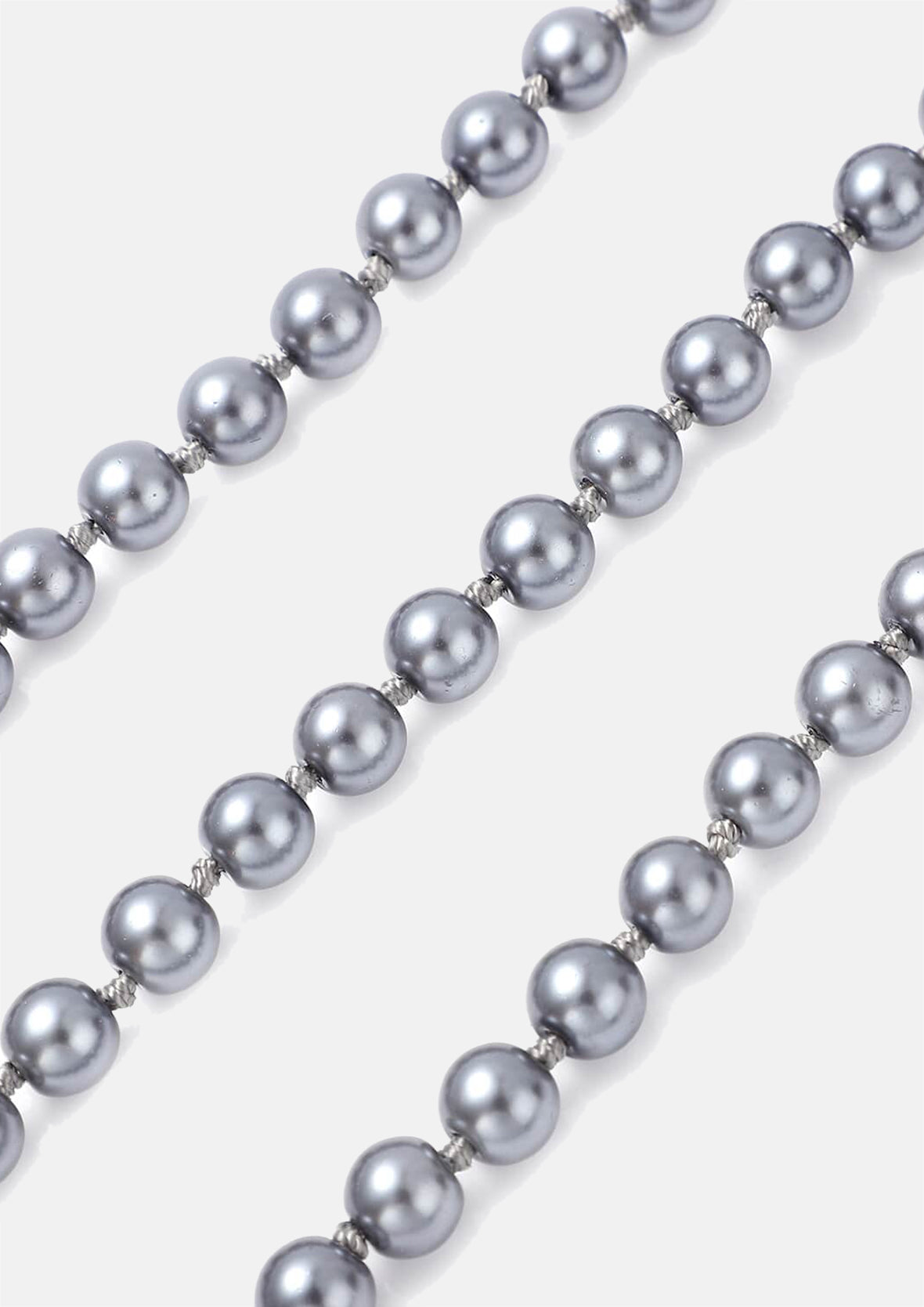 Simulated Pearl and Austrian Crystal Triple Row Necklace
