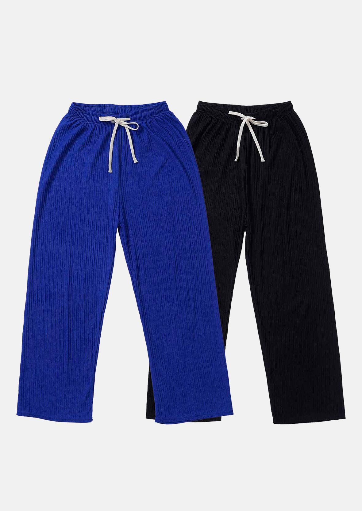 Set of 2 Textured Knit Pants