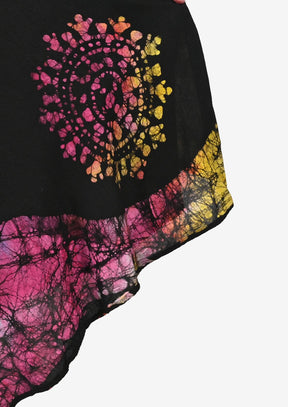 Rainbow-Splatter Print Umbrella Dress