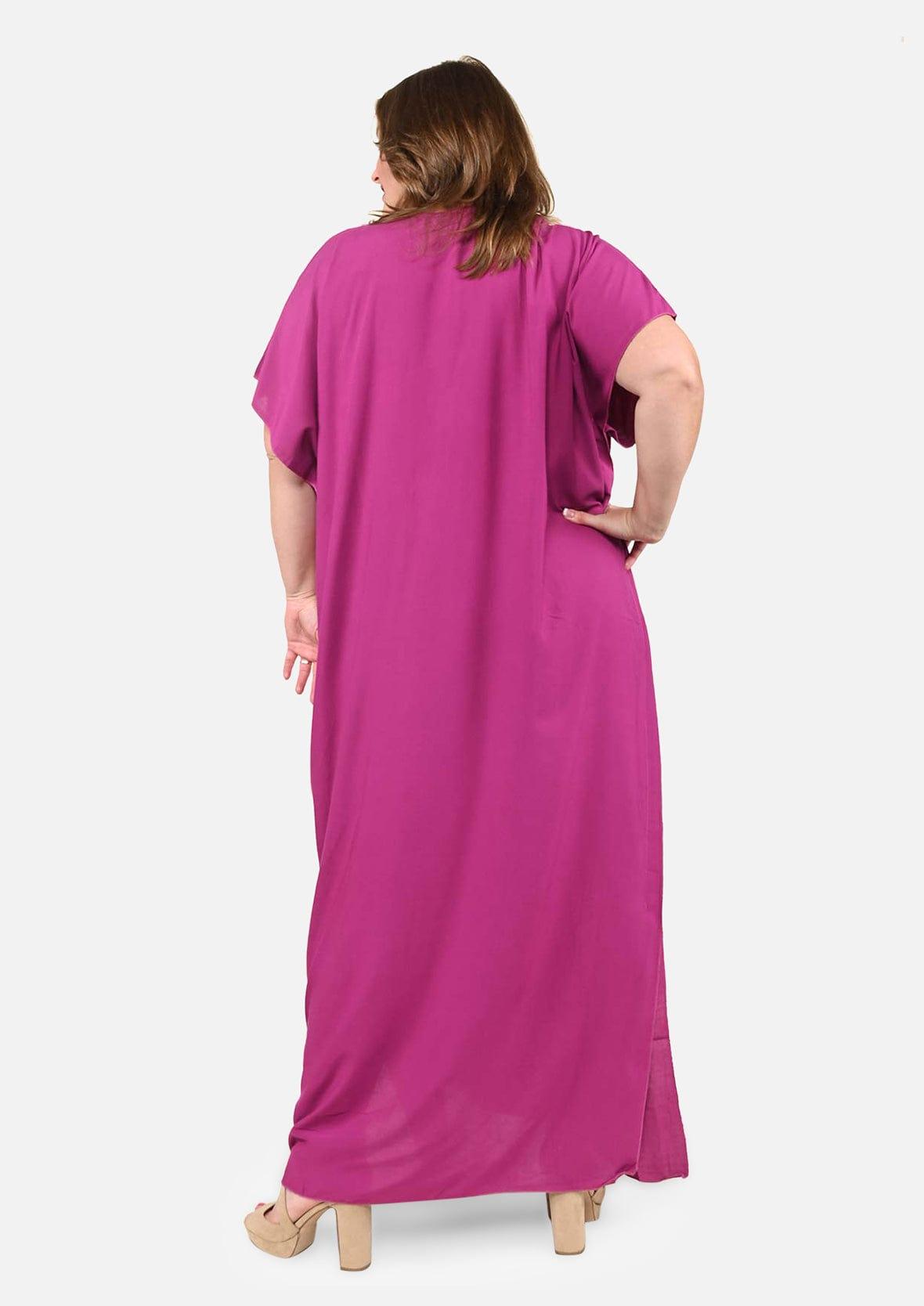 Maxi Kaftan With Embroidered Neck