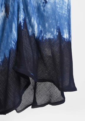 Marble Tie-Dye Umbrella Dress with Sleeves
