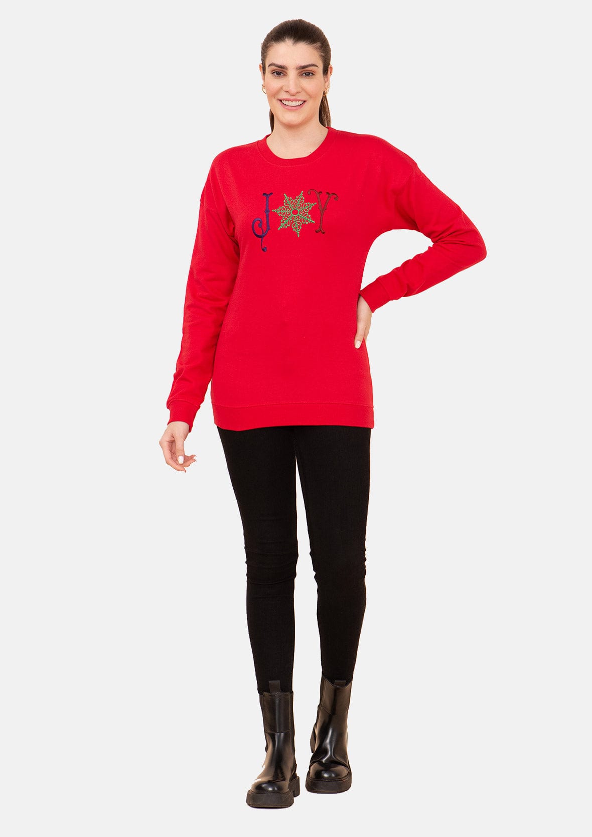 Holiday Sweatshirt With Applique Detail