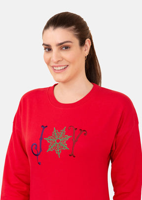 Holiday Sweatshirt With Applique Detail
