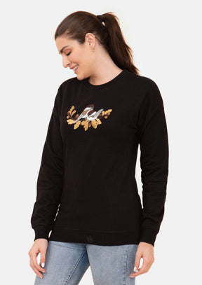 Holiday Sweatshirt With Bird Graphics