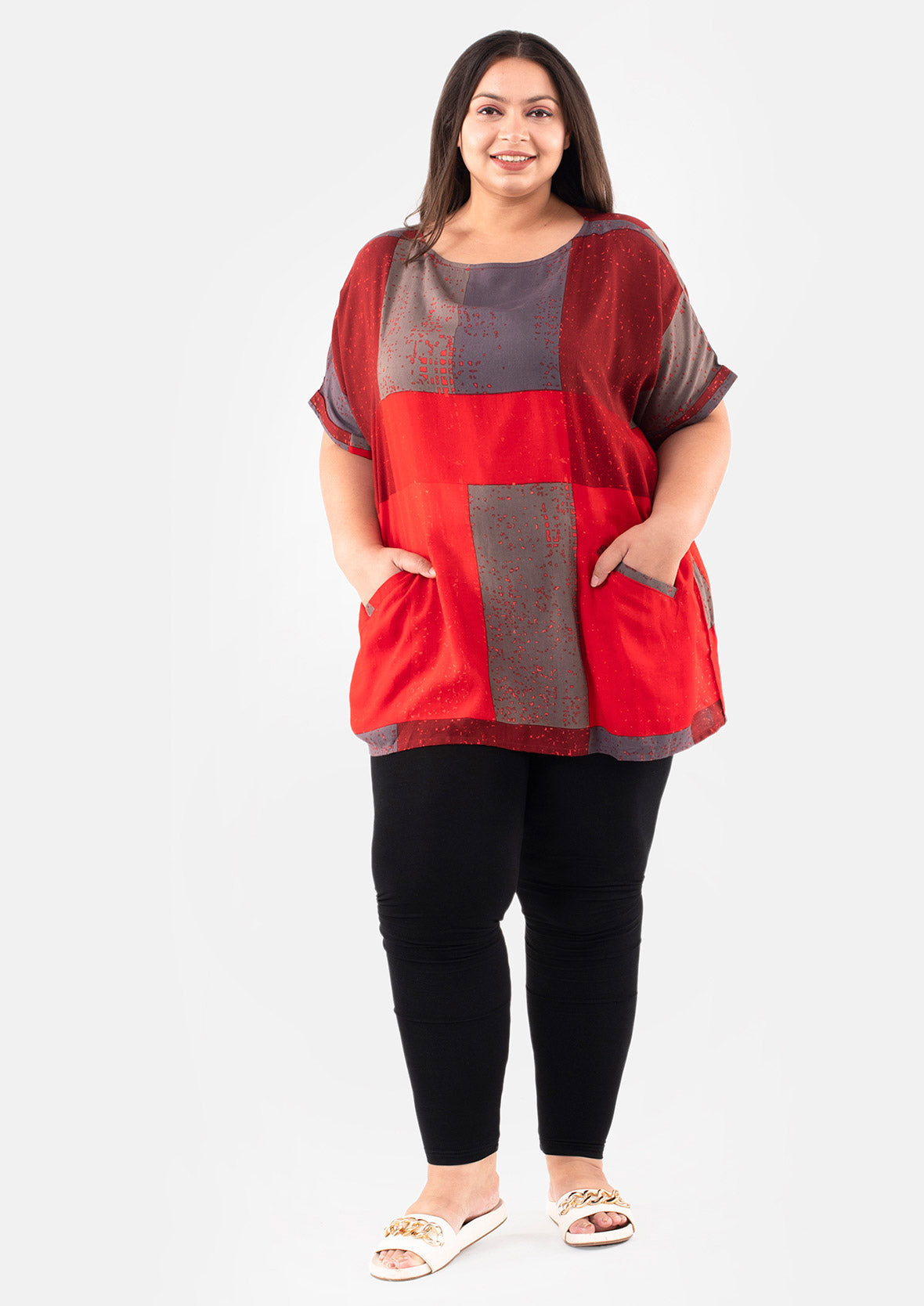 Colorblock Tunic With Pockets
