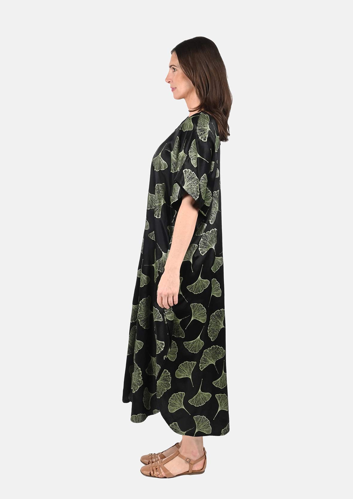 Leafy Maxi Kaftan Dress
