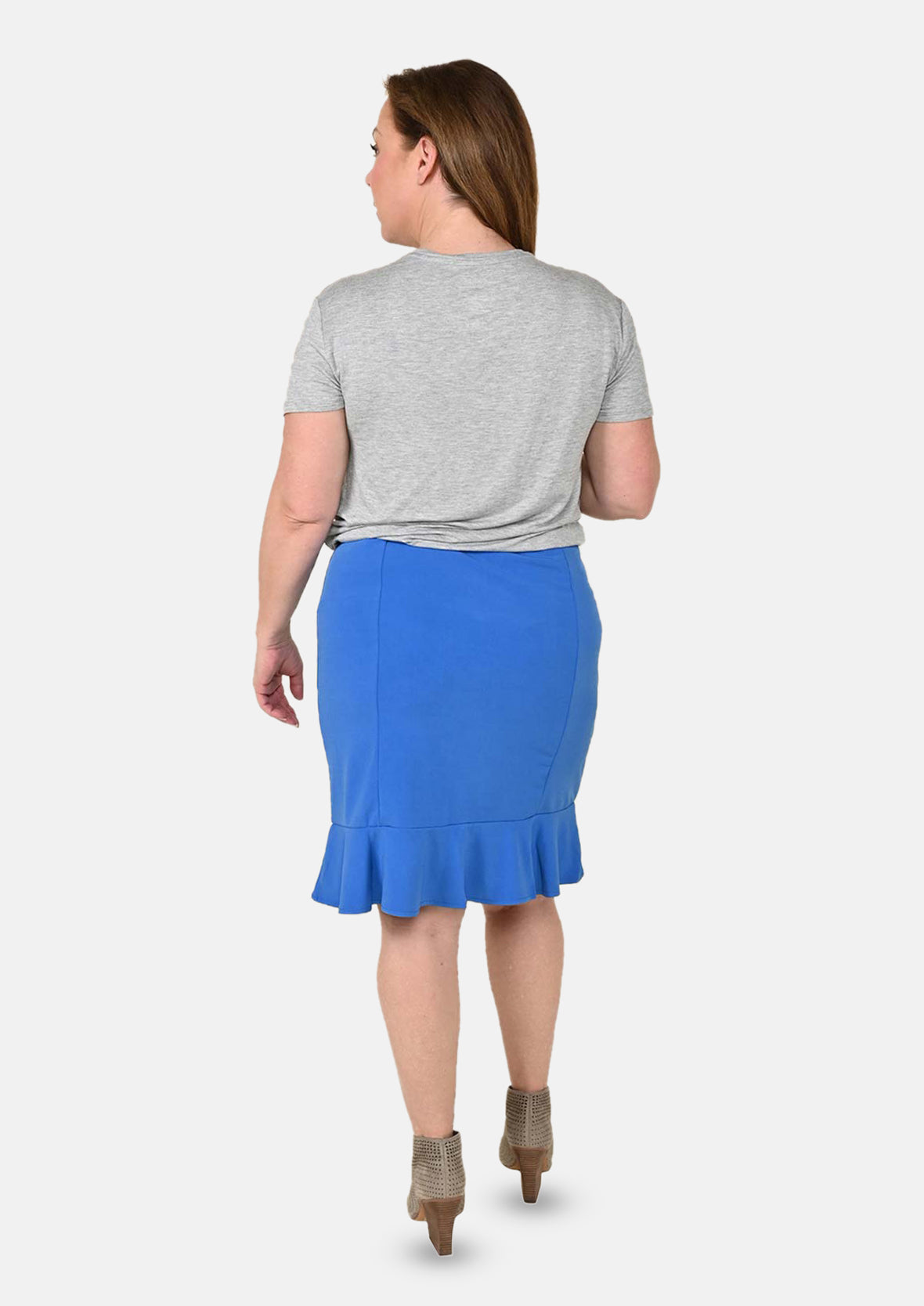 High-Waist Skirt With Ruffle Hem