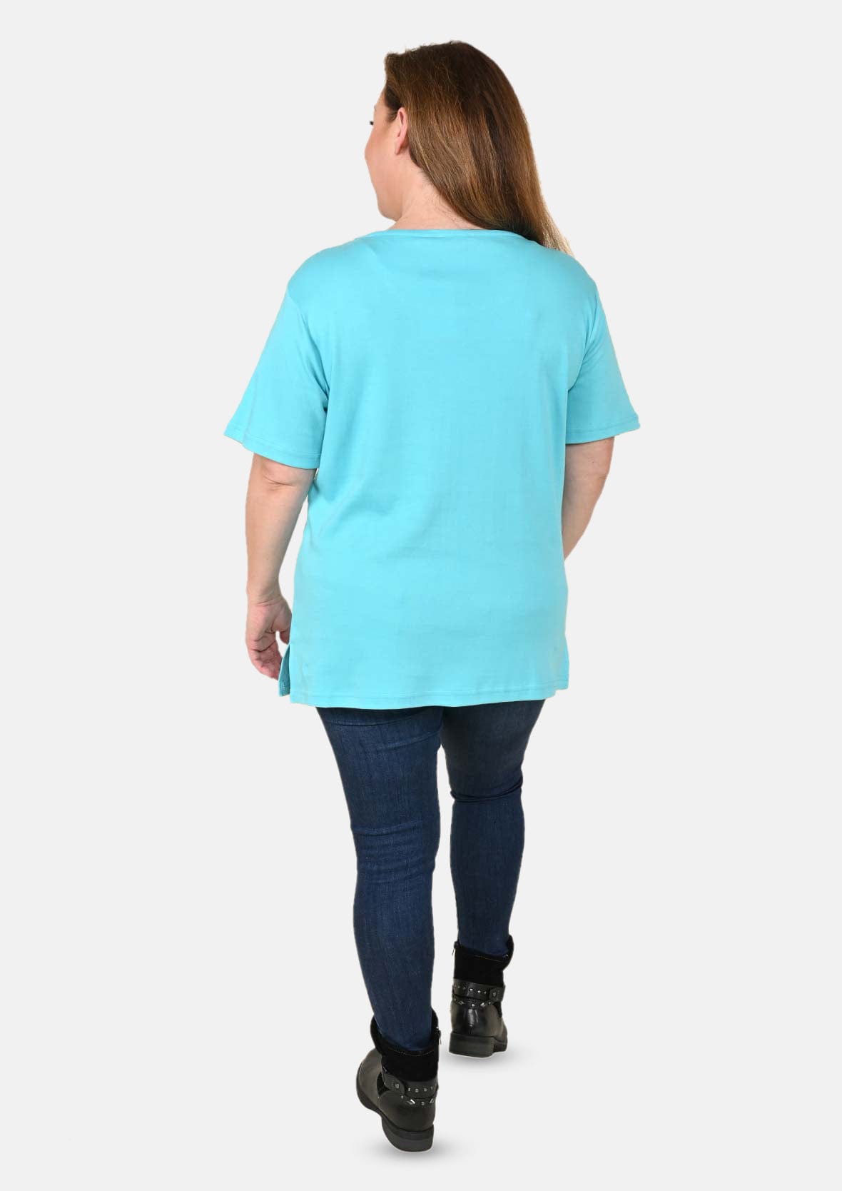 back side of crystal seahorse cyan t-shirt #color_Cyan Mint Blue