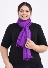 model styling luxe cashmere wool violet scarf #color_Solid Violet