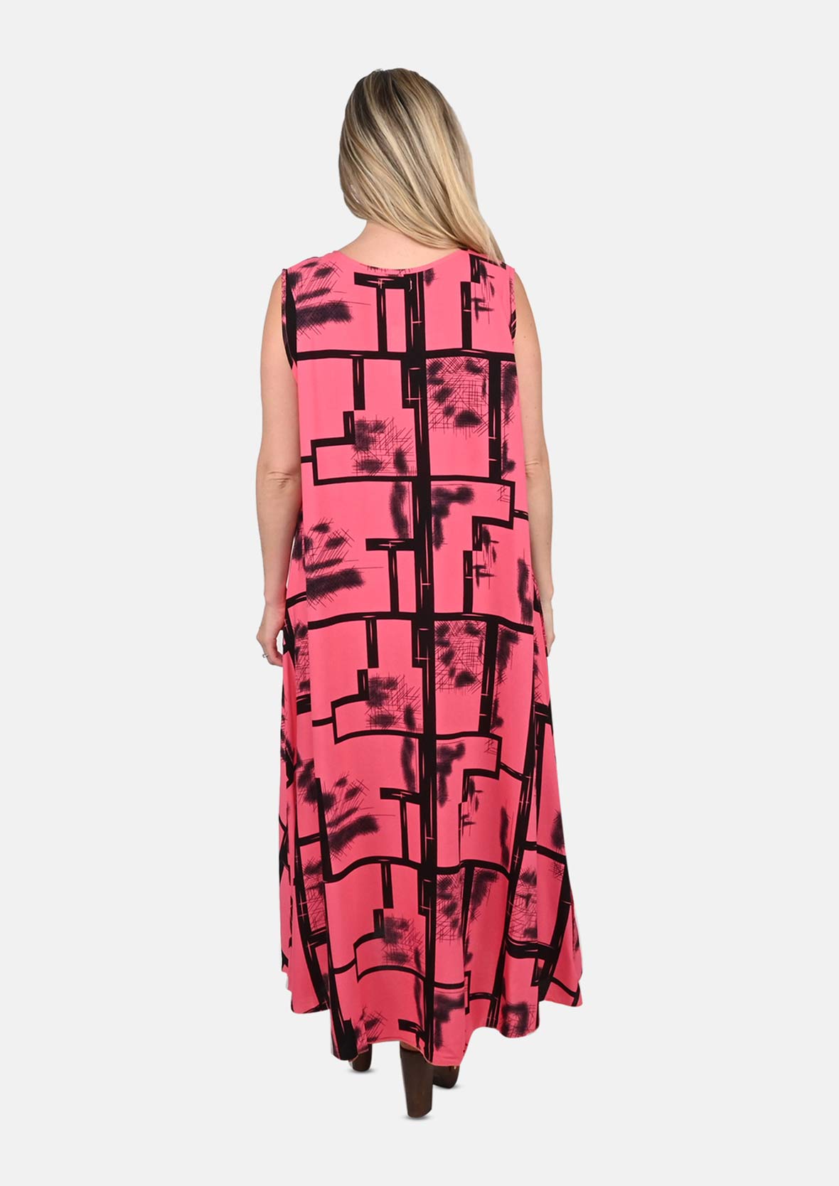 Printed A-Line Midi Dress