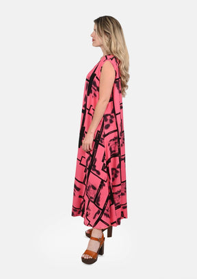 Printed A-Line Midi Dress