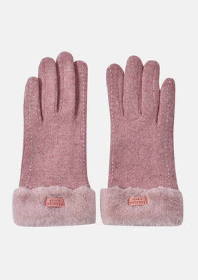 Cashmere Gloves With Faux Fur - Touch Screen Compatible