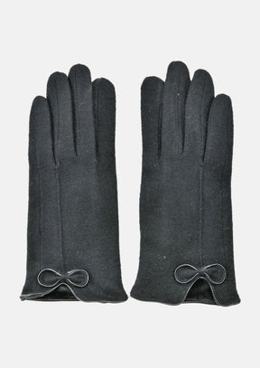 Cashmere Gloves with Bowknot - Touch Screen Compatible