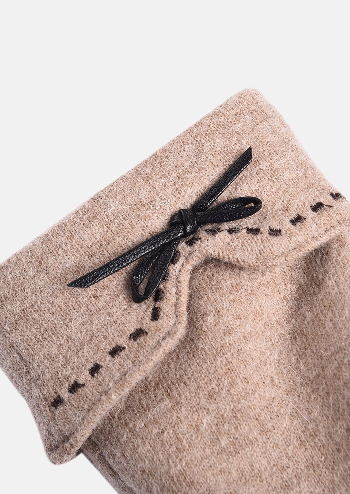Warm Cashmere Gloves with Bowknot - Touch Screen Compatible