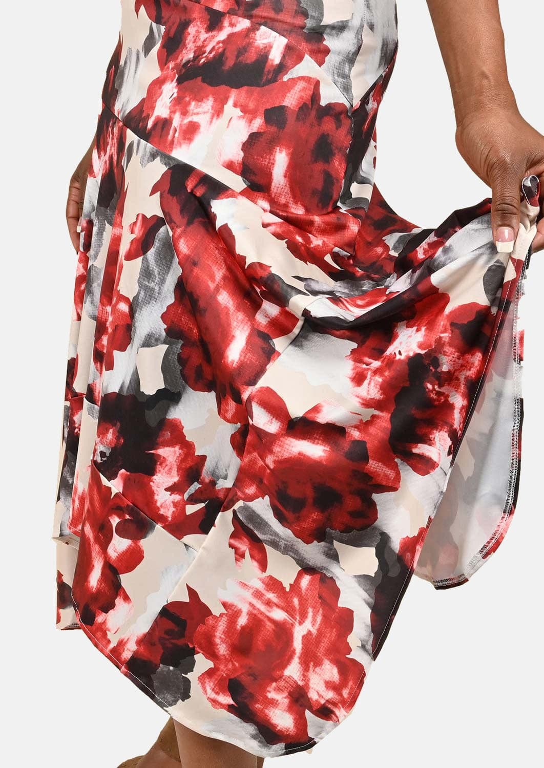 Floral Asymmetrical Midi Skirt