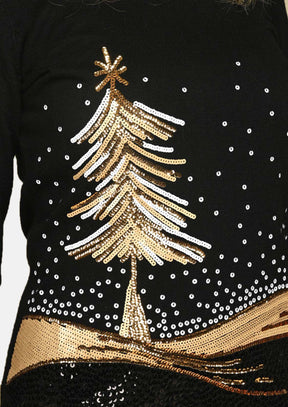 Holiday Sweater With Pearl Detailing