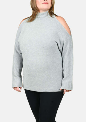 Cold-Shoulder Turtleneck Sweater