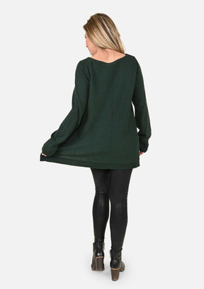 Cashmere Wool Blend Tunic Sweater