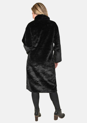 Luxurious Faux Fur Long Coat