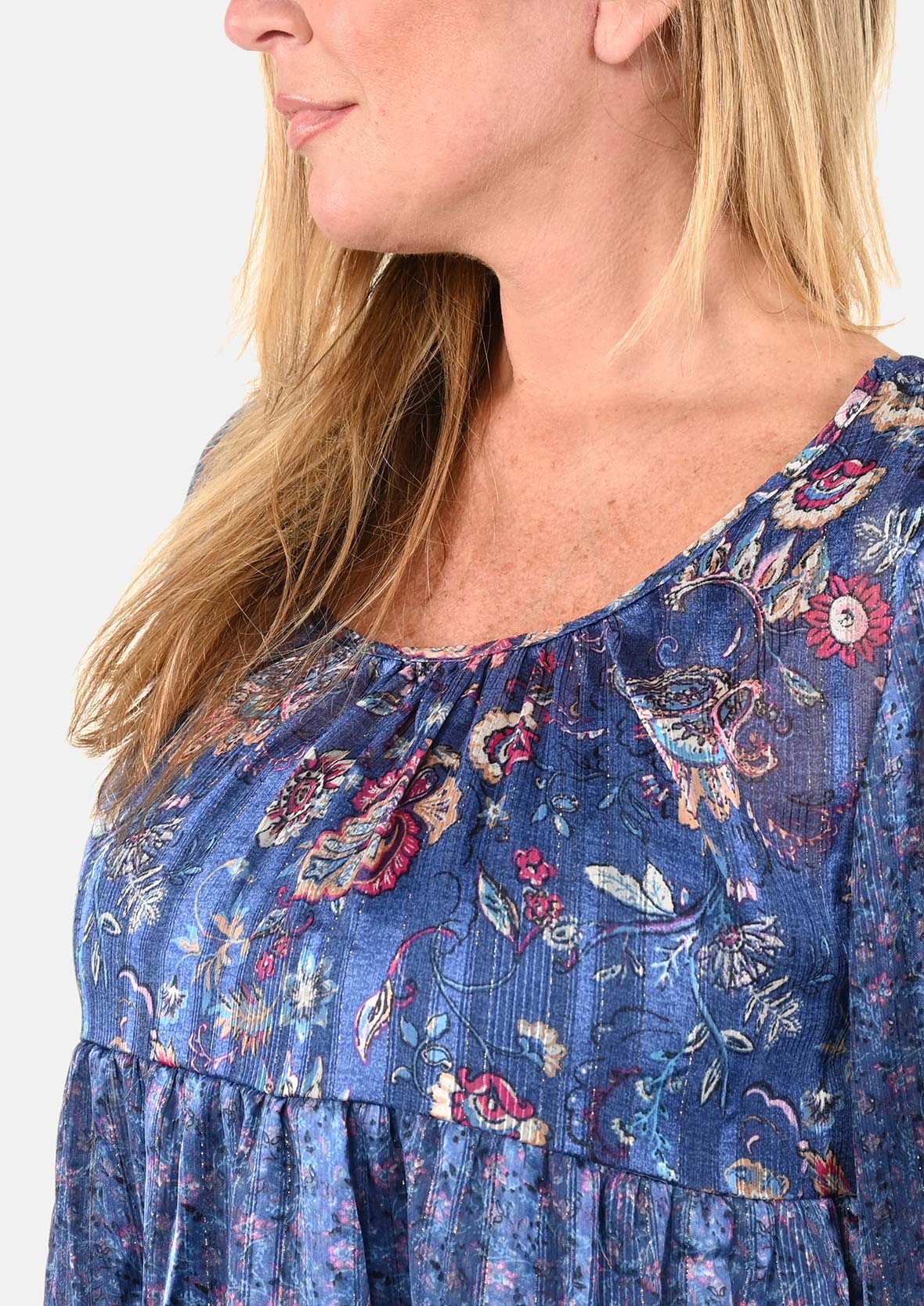 Floral Paisley Blouse With Tank Top