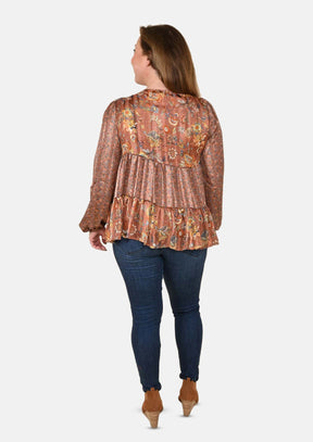 Floral Paisley Blouse With Tank Top