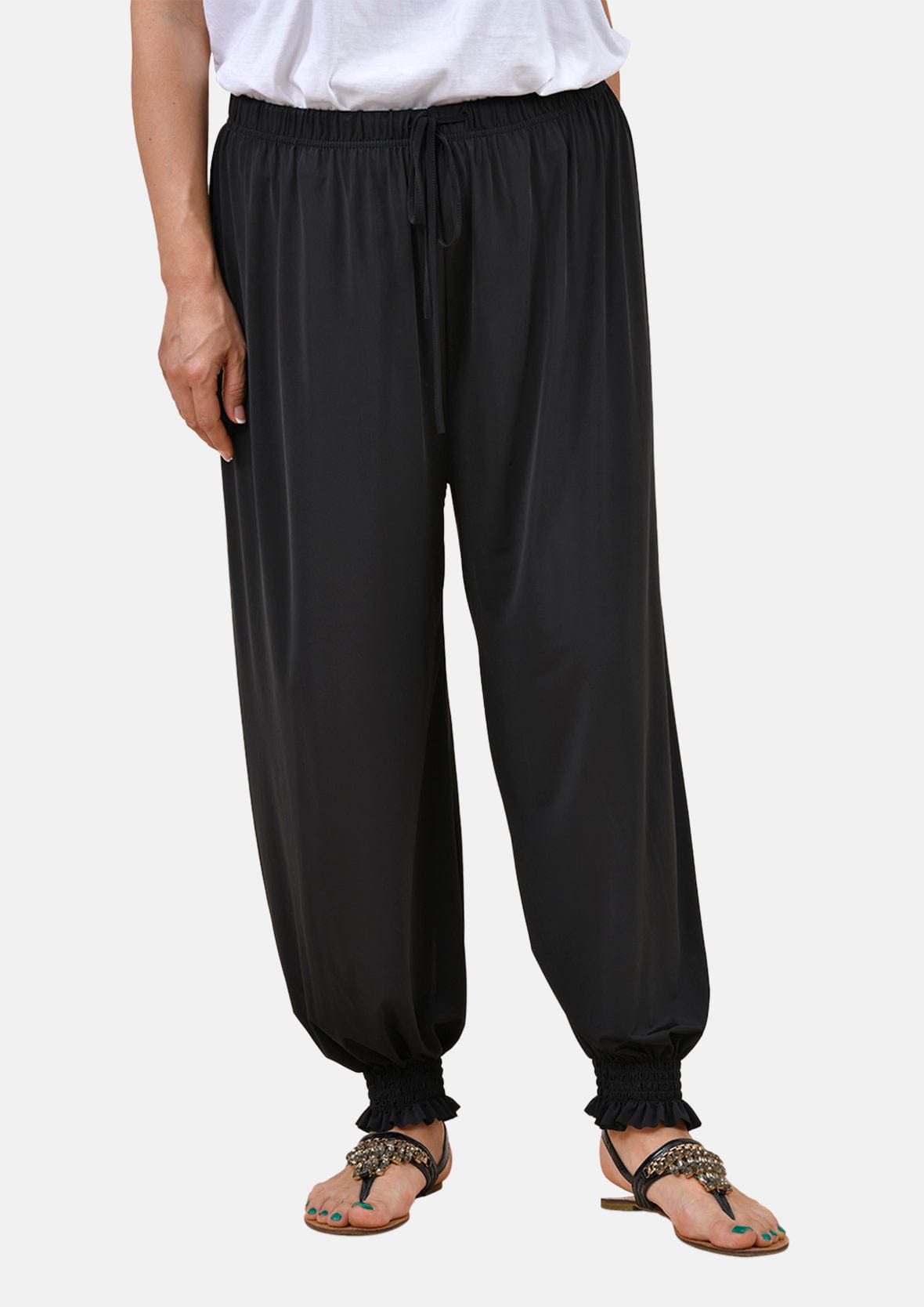 jogger black pants with elasticated waist #color_Black