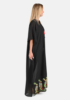 Embroidered Cover-Up With Tie Detailing